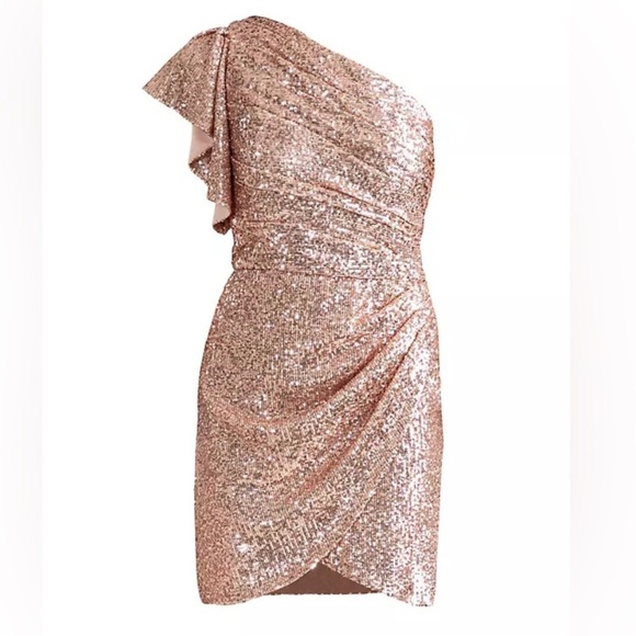 SHOSHANNA Dahlia Sequin One-Shoulder Minidress - Picture 2 of 3